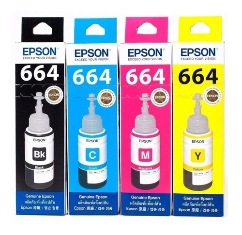 Cartucho Epson T664 Tinta Color T664120 L200 L355 L455 L555