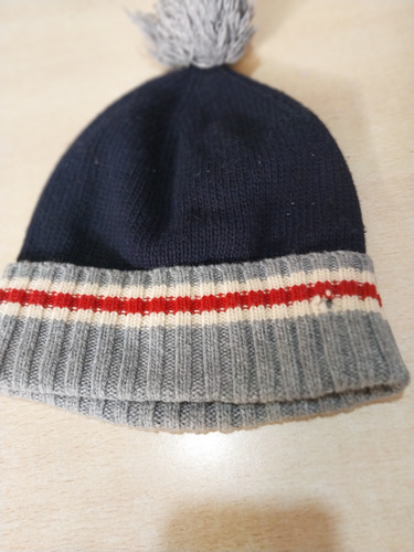 Gorro De Lana Lacoste Azul Unico Rayas (Usado)