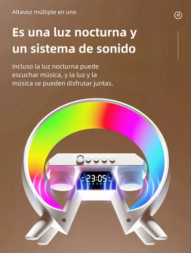 Lámparas De Mesa Con Altavoz Bt Y Carga Inalámbrica Y Alarma