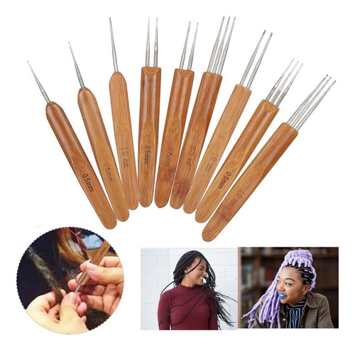 9pcs Needles Dirty Braid Crochet 0.5mm 0.75mm