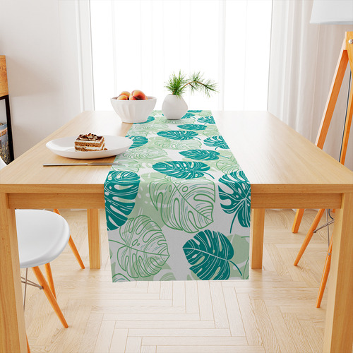 Caminho De Mesa Decorativo 140x40cm Trilho Impermeável Cor Verde