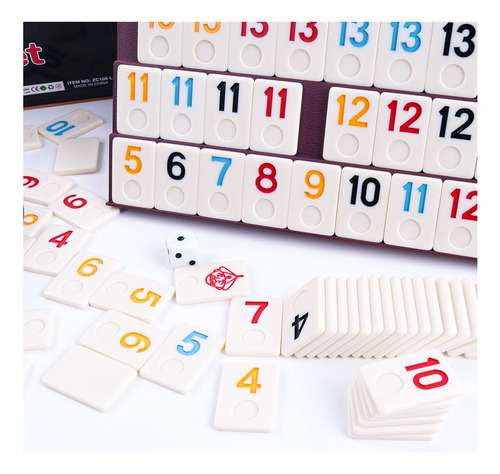 Zoocen Rummy Cube Con 4 Estantes De Plástico, Juego De 106