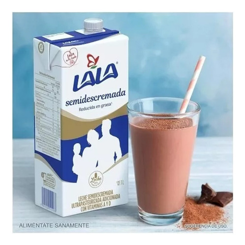 Leche Uht Lala Semidescremada 6 Pack De 1 Lt C/u