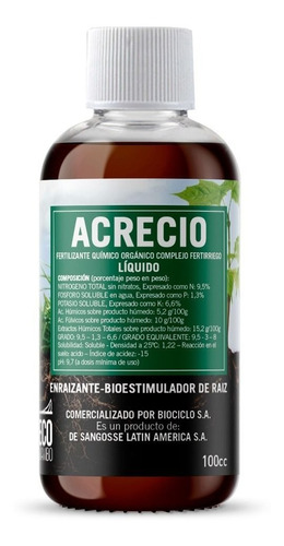 Acrecio Fertilizante Liquido X 100cc Ecomambo Bioestimulador