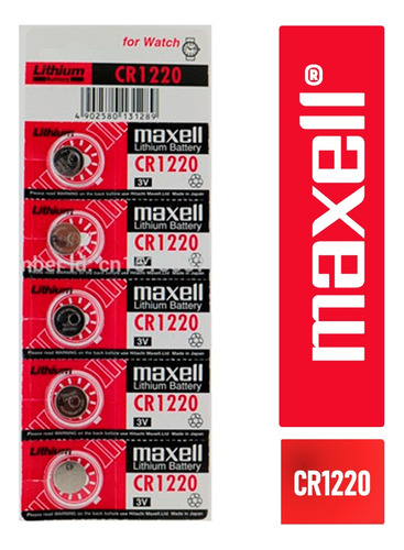 Pack X 5 Unidades Pila Cr1220 Cr 1220 Maxell Made In Japan