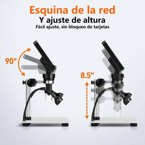 Microscopio Digital Lcd 7 In Con Aumento 1200x 1080hd 32g Sd