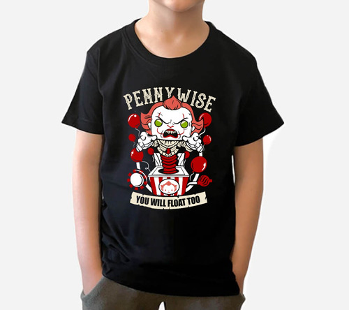 Polera Payaso Pennywise Funko It Miedo Niño Niña Algodón