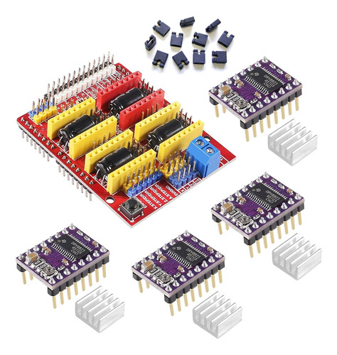 Cnc Shield V3 + 4 Drv8825 Pololu Drivers Arduino + 10 Jumper