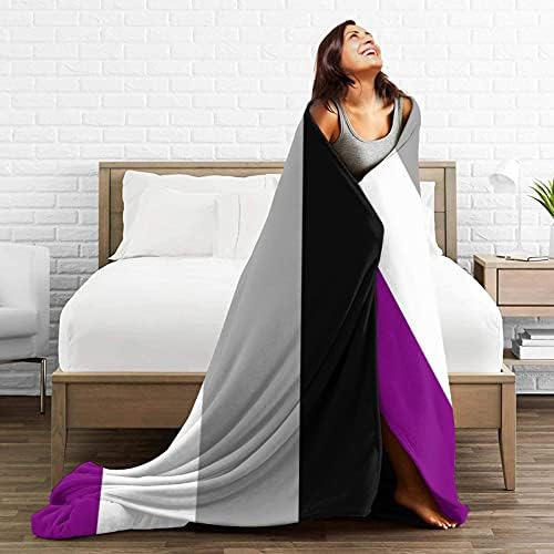 Mantas De Lana De Franela Con Bandera Del Orgullo Asexual De