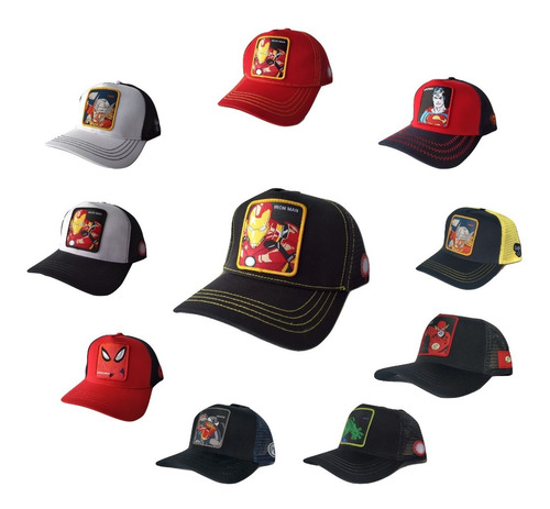 10 Gorras Capslab Súper Héroes - Colección Completa