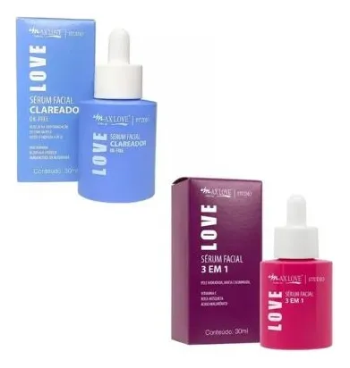 comprar Kit Sérum Facial Clareador E Sérum Facial 3 Em 1 Max Love Todo Tipo De Pele Diau002Fnoite