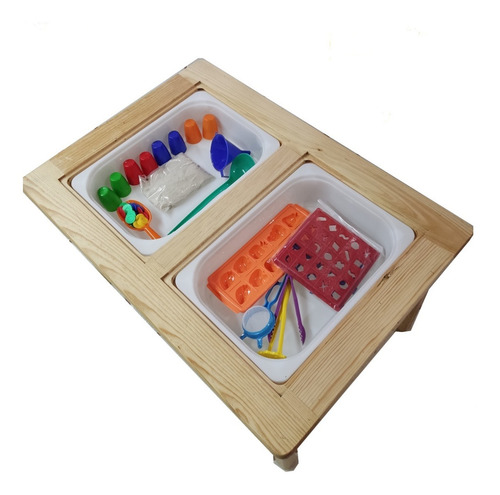 Juego De Mesa Niños Montesori Ingeniacrea+2bancos+accesorios