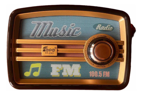 Radio Con Reproductor De Música  Recargable Usb Fm Am