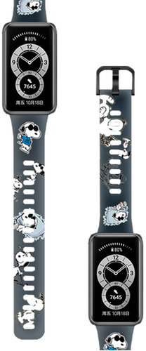 Correa Compatible Con Huawei Band 6 Snoopy Dark Transparente