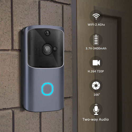 Imagen 3 de 10 de Timbre Inteligente Inalámbrico Con Cámara De 720p Wifi
