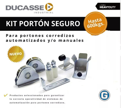 Imagen 1 de 5 de Kit Portón Seguro Ducasse 600 Kg Corredizo Automatizado Full