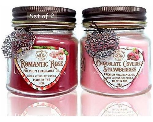 Velas Aromaticas Paquete De 2 Piezas Rojo Y Rosa
