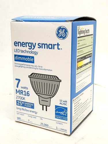 Ge (#led7xdmr16s82725) Led Mr16 7-watt 480-lumen 25° Na Yyh