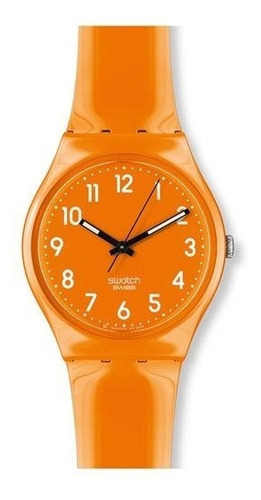 Reloj Swatch De Plástico Naranja Con Números Go105