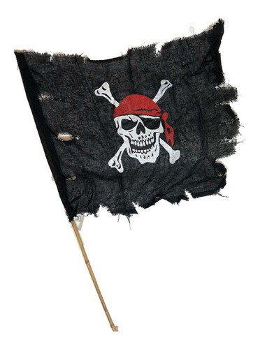 Bandera Pirata Tela Con Palo Halloween Cotillon Sergio Once