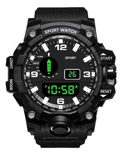 Relógio Masculino Esportivo Militar Digital Yikaze 1545 Cor Da Correia Black