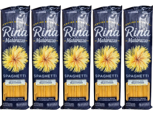 Fideos Spaghetti  X 500 Gr Rina Matarazzo ( Pack X 5 Unid )