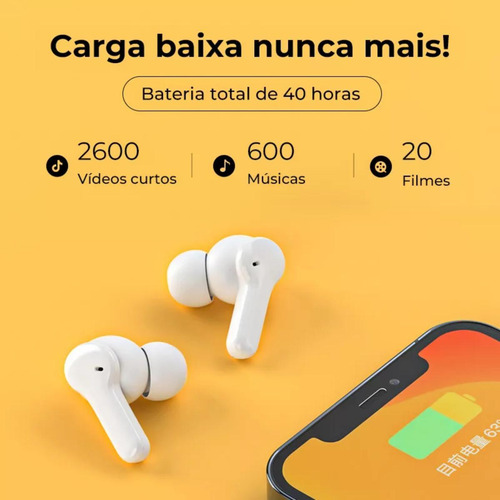 Fone De Ouvido Bluetooth Qcy T13 - Com Cancelamento De Ruído