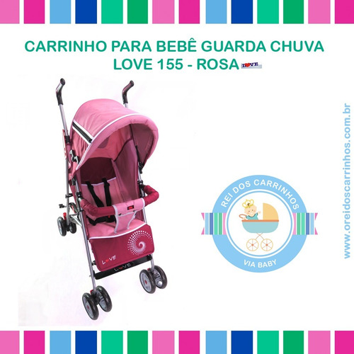 Love Plus 155- Carrinho P/ Bebê Guarda Chuva (rosa)