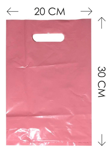 Imagen 2 de 4 de Bolsas Plástica Para Boutique Color Rosado 20x30