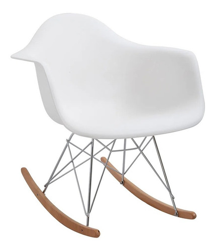 Sillón Eames Mecedora Con Apoya Brazos Y Patas Madera