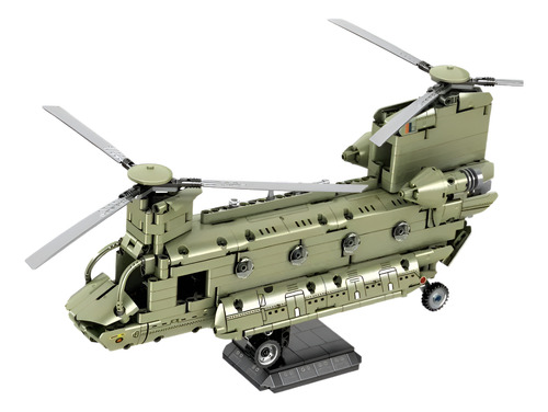 Bloques De Construccion Helicoptero Transporte Ch-47 Militar