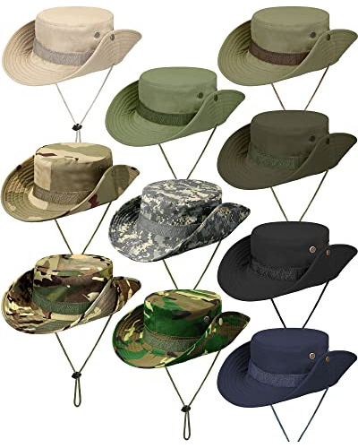 10 Uds. Sombrero Boonie De Ala Ancha Sombreros De Cubo Camo 