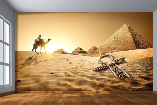 Adesivo De Parede Animais Camelo Pirâmide 3,0x3,0 Anm183