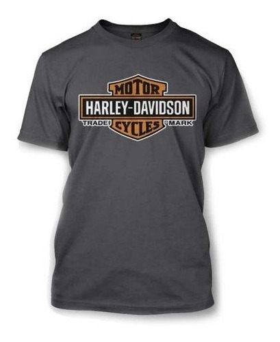 Camiseta Harley-davidson Alargada De Color Naranja Con Barra