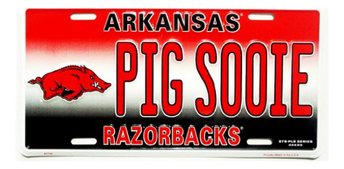 Placa De Matrícula Sooie De Arkansas De Aluminio En Relieve,