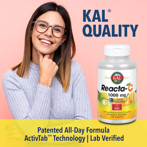 Kal Reacta-c Con Tabletas De Bioflavonoides, 120 Unidades