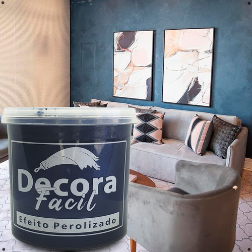 Tinta Com Efeito Perolizado Fácil De Aplicar E Elegante Cor Oceano Profundo