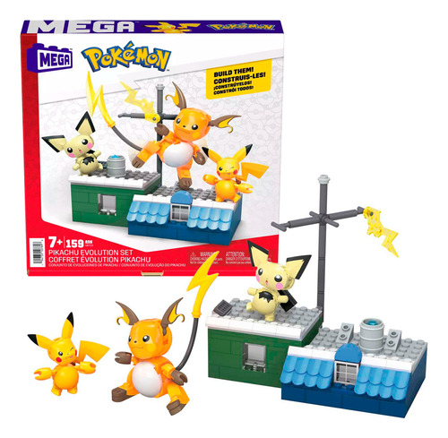 Pokemon Pikachu Evolution Set Mega Construx - Mattel