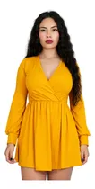Comprar Vestido Venus Manga Larga Cruzado Holgado Moderno Curvy