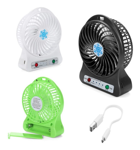 Ventilador Usb Portatil Recargable Luz Mini Pequeño Para