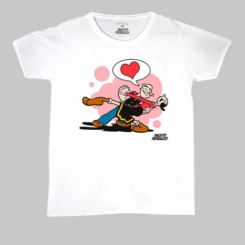 Popeye Y Olivia - Remera 100% Algodón