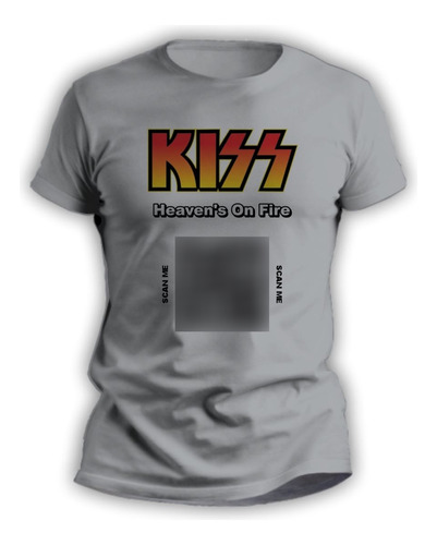 Remera Hombre Mujer Rockera Personalizada Con Qr Kiss - 3043