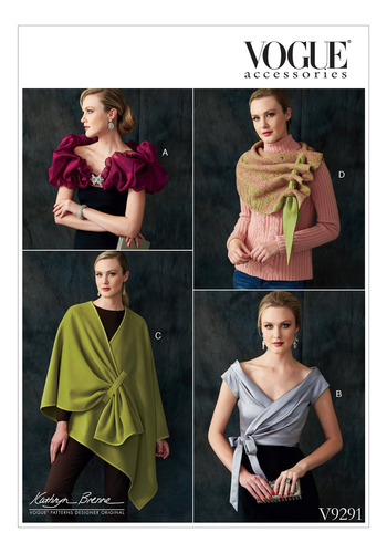 Vogue Patterns V9291 Mujer Wraps Bolero Bufanda Accesorio Xy