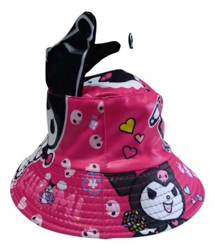 Gorro Piluso Sombrero Verano Reversible Niña Niño Personajes Fucsia Kuromi Unico