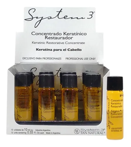 Ampollas Capilares System 3 Concentrado Keratinico 10ml X 12