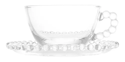 comprar Jogo 4 Xícaras Chá Cristal Cu002F Pires Pearl 180ml Wolff 27900