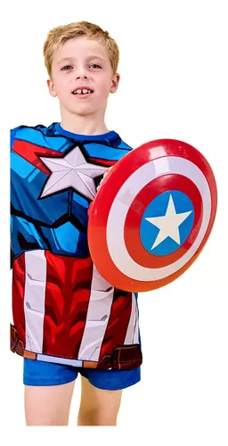 Remera Niños Algodón Capitán América Escudo Marvel