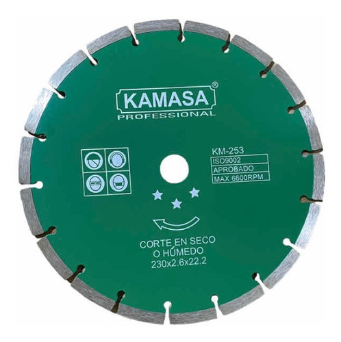 Disco Diamantado 9  O 230mm Corte Segmentado Concreto Kamasa