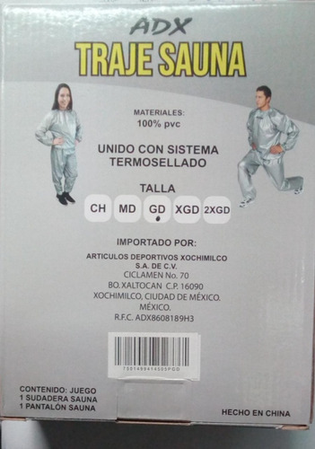 Traje Sauna Adx Gym, Entrenamiento, Box ;crossfit