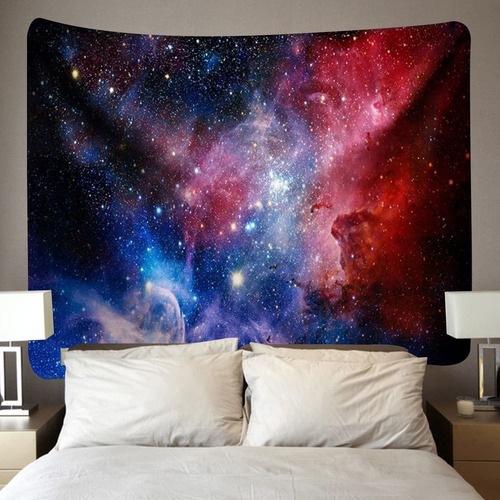 Imagen 2 de 7 de Tapiz De Decoración De Poliéster Galaxia Cósmica 130x150cm